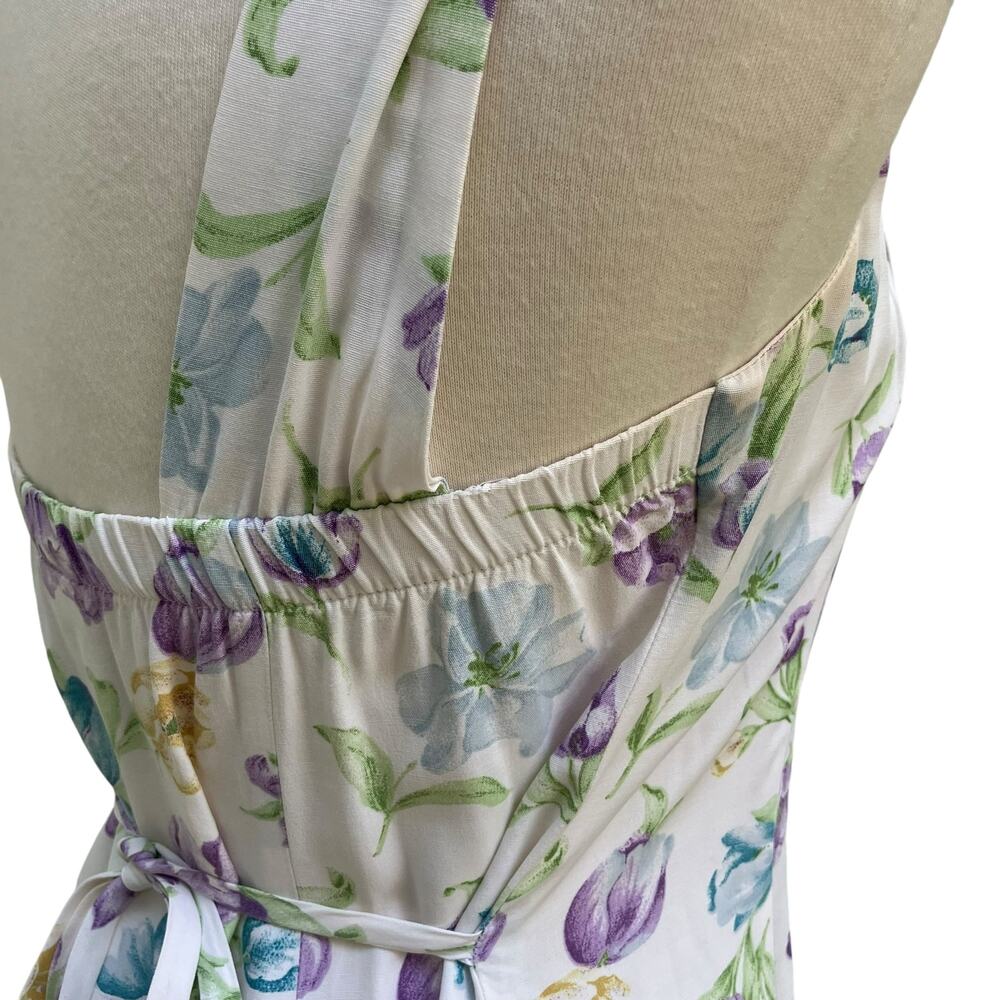 VTG 90s Dress New Moves Sz S Sz Floral Knee Length Tie Back Coquette Prairie - Picture 11 of 15